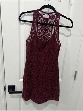Abercrombie & Fitch Lace Dress - Deep Wine Size 4